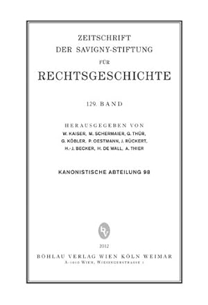 Seller image for ZRG Romanistische Abteilung, 129. Band (Rom. Abt.98). Zeitschrift fr Savigny-Stiftung fr Rechtsgeschichte. for sale by Antiquariat Buchseite