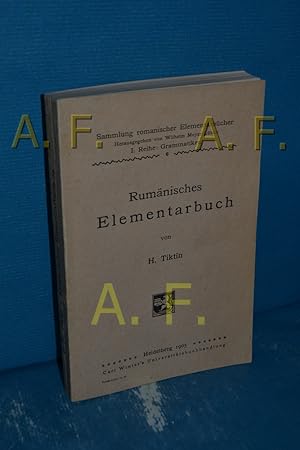 Imagen del vendedor de Rumnisches Elementarbuch von H. Tiktin / Sammlung romanischer Elementar- und Handbcher : Reihe 1 , Bd. 6 a la venta por Antiquarische Fundgrube e.U.