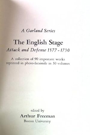 Seller image for The Stage Acquitted (The English stage: attack and defense 1577-1730): collection of 90 important works reprinted. Garland series. for sale by books4less (Versandantiquariat Petra Gros GmbH & Co. KG)