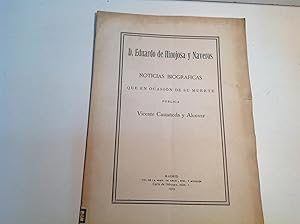 Imagen del vendedor de DON EDUARDO DE HINOJOSA Y NAVEROS CASTAEDA Y ALCOVER VICENTE 1919 a la venta por LIBRERIA ANTICUARIA SANZ