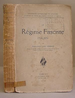 Bild des Verkufers fr Le Rgime Fasciste Italien zum Verkauf von Eastleach Books