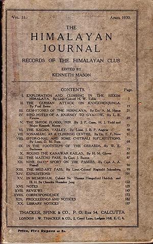 Imagen del vendedor de The Himalayan Journal : Records of the Himalyan Club, volume II (2) April 1930 a la venta por Pendleburys - the bookshop in the hills