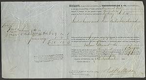 Sydney bound ship bill of lading, Crescent City under Captain Balliston