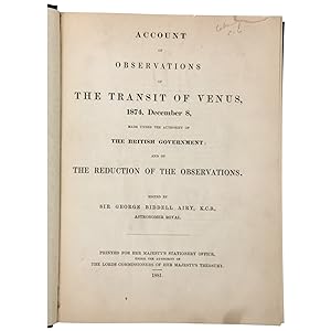 Account of Observations of the Transit of Venus, 1874, December 8, Made Under the Authority of th...