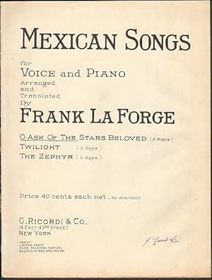 Seller image for Mexican Songs for Voice and Piano: Ask of the Stars Beloved. for sale by Antiquariat A. Suelzen