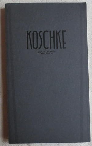 Koschke #2: Die Publikation der WOCHE DER KRITIK / BERLIN CRITICS WEEK 2019