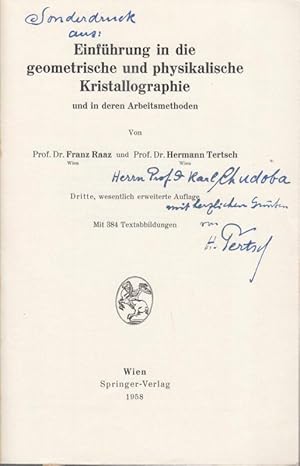 Bild des Verkufers fr Kristallographie / Kristallphysik. (Sonderdruck aus "Einfhrung in die geometrische und physikalische Kristallographie und in deren Arbeitsmethoden". zum Verkauf von Antiquariat Carl Wegner