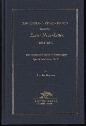 Seller image for NEW ENGLAND VITAL RECORDS from the Exeter News-Letter 1831-40 for sale by Lavendier Books