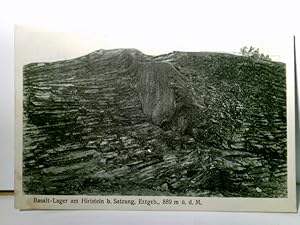 Basalt - Lager am Hirtstein bei Satzung im Erzgebirge. Alte AK s/w. Steinbruch, Feldpost gel. 1943