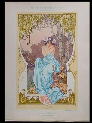 WOMAN AND RAIN - 1901 LITHOGRAPH - FRENCH ART NOUVEAU, ARMAND SEGAUD, PLUVIOSE