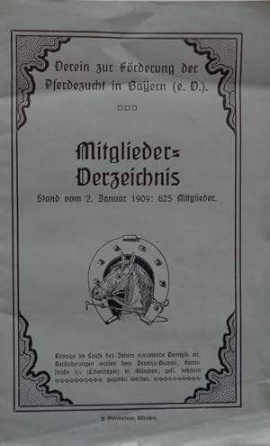 Mitglieder-Verzeichnis. Stand vom 2. Januar 1909. 625 Mitglieder.