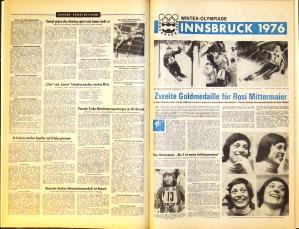 (Olympiade 1976) Komplette Berichterstattung mit 37 Beilagen der Landshuter Zeitung zu Innsbruck ...