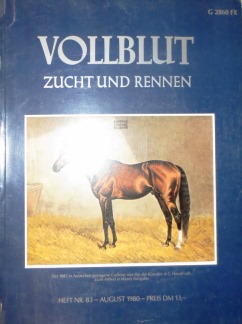 Bild des Verkufers fr VOLLBLUT Zucht und Rennen - Heft Nr. 83, August 1980. zum Verkauf von Antiquariat Ursula Hartmann