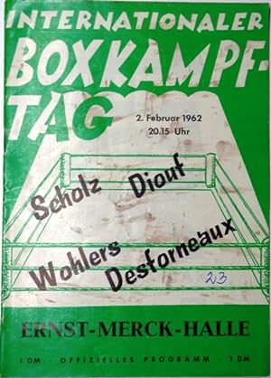 Offizielles Programm: Gustav Scholz - Michael Diouf (Frankreich) - Hauptkampf im Halbschwergewich...