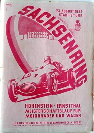 Sachsenringrennen 1953 - Meisterschaftslauf der DDR für Motorräder und Seitenwagengespanne - Meis...