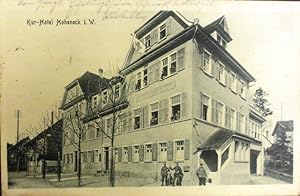 Kur-Hotel Hoheneck i.W. Mit Bleistift beschriebene "Feld"-Postkarte von 1916.