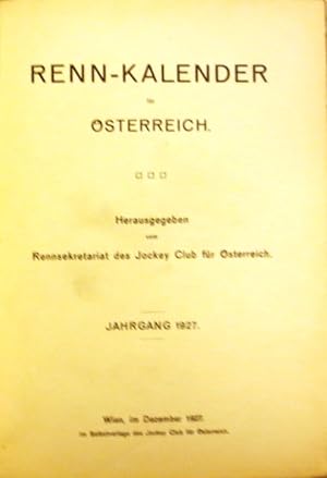 Image du vendeur pour Renn-Kalender fr sterreich Jahrgang 1927. mis en vente par Antiquariat Ursula Hartmann