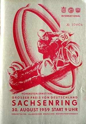 Internationales Sachsenringrennen 1959 - "Großer Preis von Deutschland". Meisterschaftslauf der D...