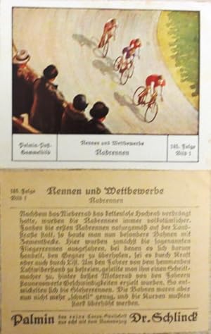 Bild des Verkufers fr Palmin-Post-Sammelbild RADRENNEN aus der Serie 145 "Rennen und Wettbewerbe", Bild 1. zum Verkauf von Antiquariat Ursula Hartmann