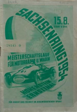 Internationales Sachsenringrennen 1954 - Meisterschaftslauf der DDR für Sport- und Rennwagen, Mot...