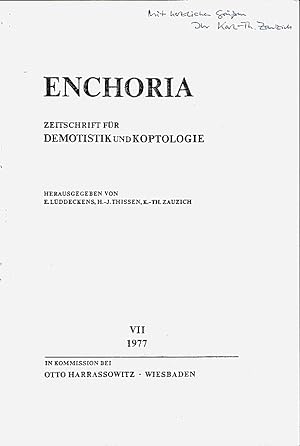 Bild des Verkufers fr Sptdemotische Papyrusurkunden IV. (Enchoria, Zeitschrift fr Demotistik und Koptologie). zum Verkauf von Librarium of The Hague