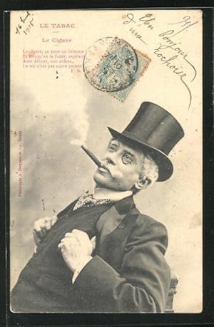 Ansichtskarte Le Tabac - Le Cigare, Scherz, Edelmann mit Zigarre