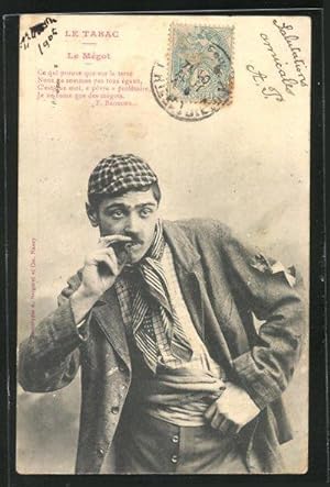 Ansichtskarte Le Tabac - Le Mégot, Scherz, Vagabund mit Zigarre