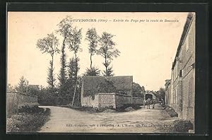 Carte postale Juvignies, Entree du Pays par la route de Beauvais, Häuserzeile