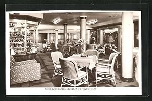 Bild des Verkufers fr Ansichtskarte Passagierschiff RMS Queen Mary Third Class Garden Lounge zum Verkauf von Bartko-Reher