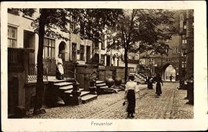 Ansichtskarte / Postkarte Danzig, Frauentor, Straßenpartie