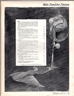 Bild des Verkufers fr Blake Newsletter 19 / Nineteen, Winter 1971-1972 zum Verkauf von Recycled Books & Music