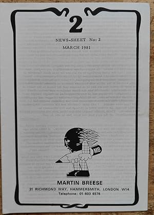 Immagine del venditore per News-Sheet No.2 March 1981 venduto da Shore Books