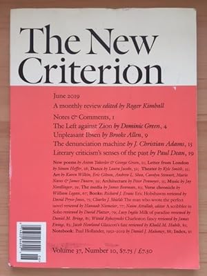 Seller image for New Criterion - June 2019 for sale by Reilly Books