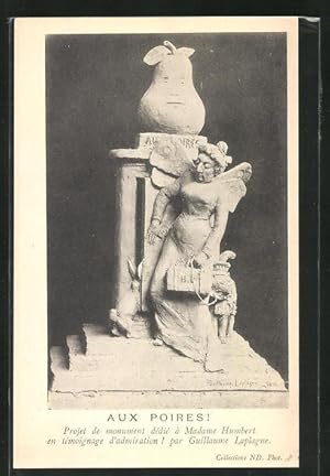 Ansichtskarte Affaire Humbert, Statue, Aux Poires, Projet de monument dedie a Madame Humbert, Jura
