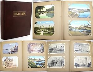 POSTCARD ALBUM. 200 postcards with 125 in colour and 75 in b/w.