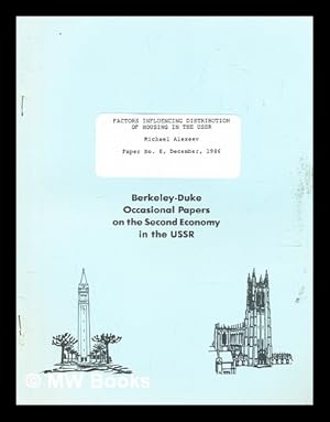 Imagen del vendedor de The second economy and the destabilizing effect of its growth on the state economy in the Soviet Union, 1965-1989 a la venta por MW Books