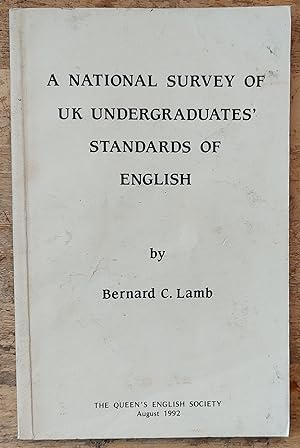 Immagine del venditore per A National Survey of UK Undergraduates' Standards of English venduto da Shore Books