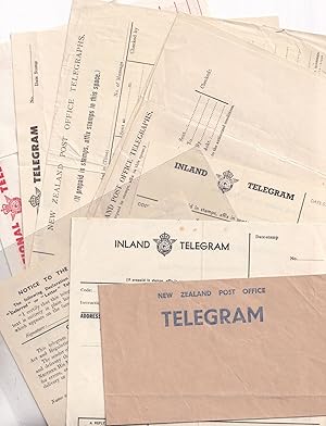 Ten New Zealand Old Vintage Post Office Telegram s Bundle
