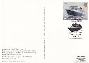 RMS Queen Mary II 2 First Day Cover Southampton PHQ Postcard