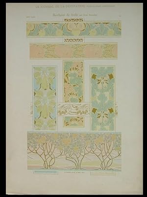 FRENCH ART NOUVEAU ORNAMENTS, FRUITS - 1900 LITHOGRAPH - RENE BEAUCLAIR