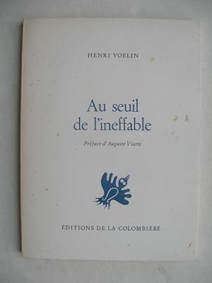 Seller image for AU SEUIL DE L'INEFFABLE for sale by La Bouquinerie des Antres