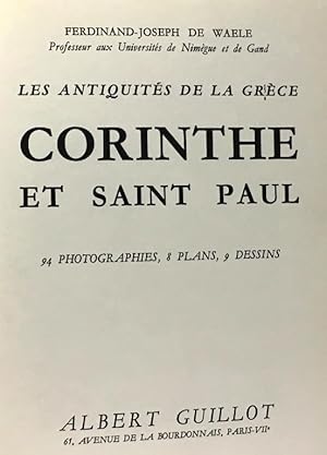 Bild des Verkufers fr Corinthe et Saint Paul - les antiquits de la grce zum Verkauf von crealivres