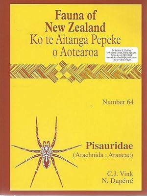 Pisauridae (Arachnida : Araneae). Fauna of New Zealand. Number 64.