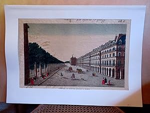 Vue de la rue de Rivoli à Paris. Altkolorierter Guckkastenblatt - Kupferstich um 1780