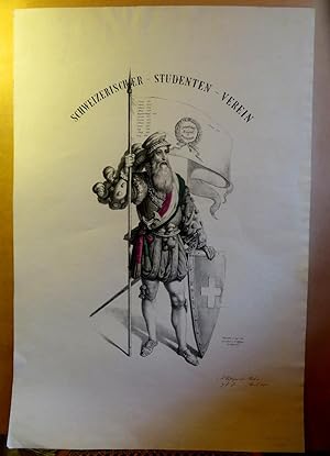 Schweizerischer  Studenten  Verein. Sarnen 1853. Erfunden und auf Stein gezeichnet von A. Höfli...