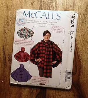 McCALL'S SEWING PATTERN : #MP628 : MISSES PONCHOS : Size Large