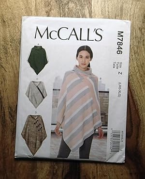 McCALL'S SEWING PATTERN: #M7846: MISSES PONCHOS