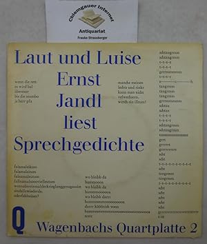 Seller image for Laut und Luise. Ernst Jandl liest Sprechgedichte. Schallplatte (Single, 17,5 cm) in bedrucktem Original-Plattencover. for sale by Chiemgauer Internet Antiquariat GbR