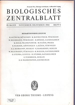 Biologisches Zentralblatt. Band 85, Heft 6 (Nov.-Dez.)