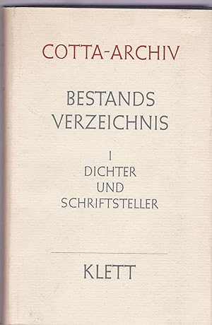 Bestandsverzeichnis des Cotta-Archivs (Stiftung der Stuttgarter Zeitung). HIER: Band I (1): Dicht...